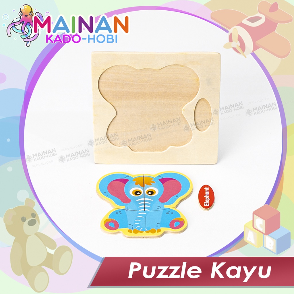 MAINAN MONTESSORI ANAK CREATIVE WOODEN PUZZLE TOYS SUSUN PAPAN PUZEL