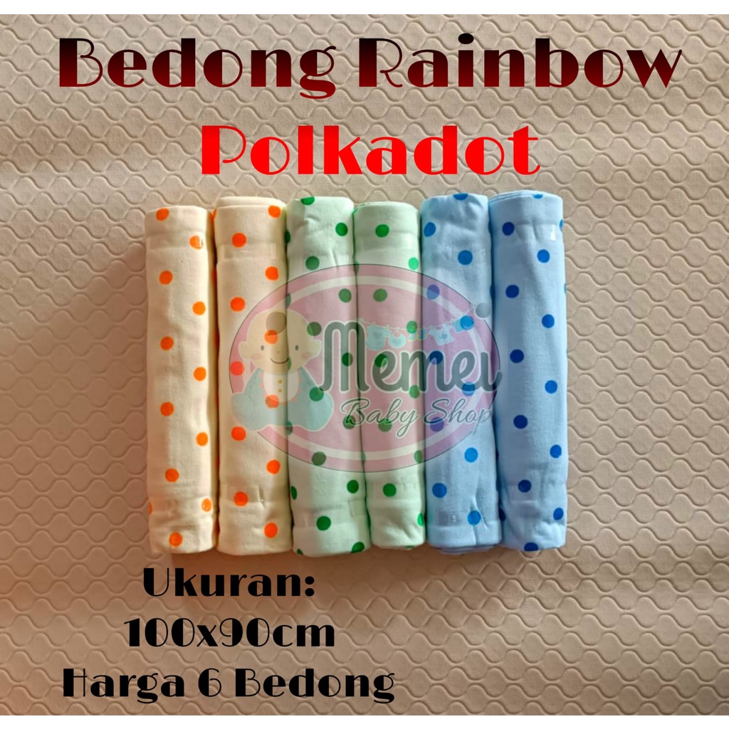 1/2 LUSIN (6 pcs) Bedong bayi RAINBOW 100x90 cm halus lembut