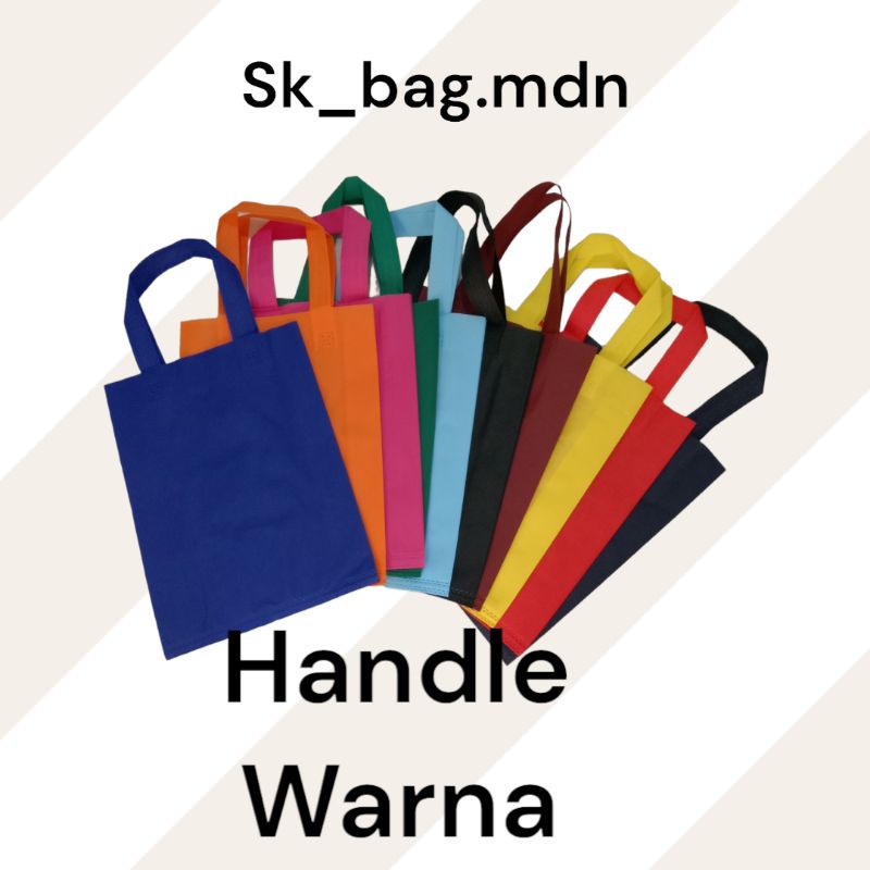 

Tas Spunbond Goodiebag / Tas kain / Tas Souvenir HANDLE 25X35 ISI 12 PCS tebal premium 75gsm