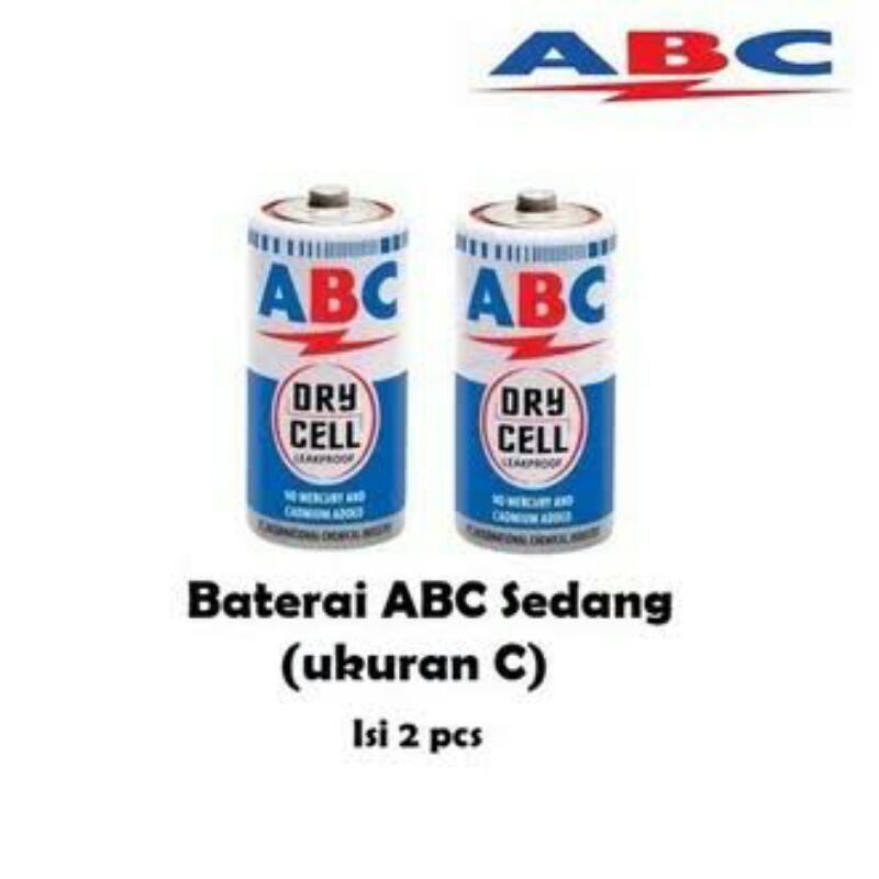 Baterai Tanggung ABC Biru size C R14 1.5V (isi 2 pcs)