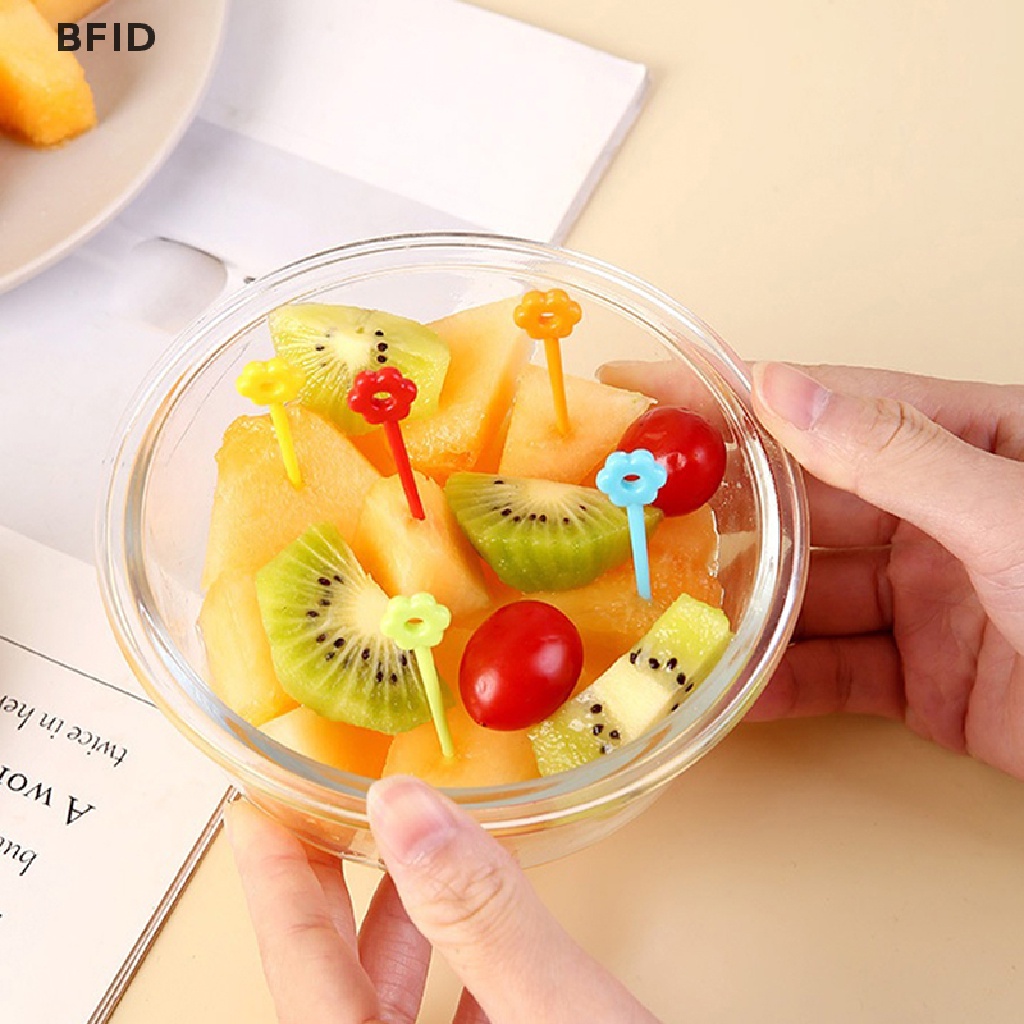 [BFID] Garpu Buah Plastik Mini Kartun Anak Snack Kue Dessert Picks Untuk Bento [ID]