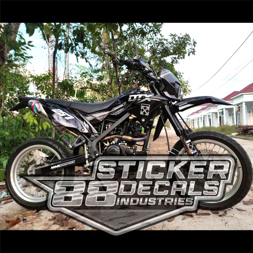 decal dtracker - sticker decal kawasaki dtracker - decal presisi dtracker - Decak DTX Hitam  Desain 