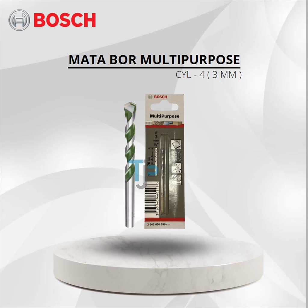 BOSCH MATA BOR CYL-4 ( 3 mm ) MULTIPURPOSE DRILL BITS PN.2608680696