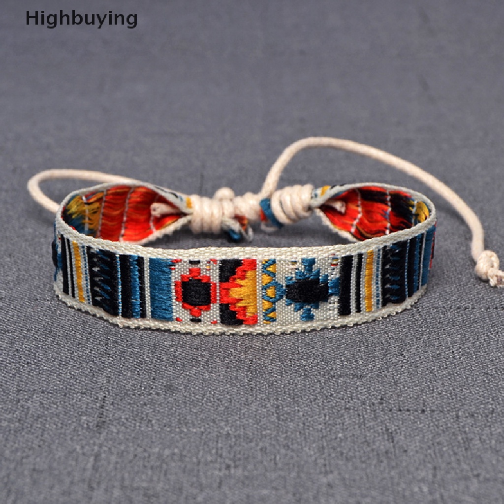 Hbid Gelang Persahabatan Tali Tenun Gaya Bohemia Bahan Katun Handmade Charm Etnik Permata Glory