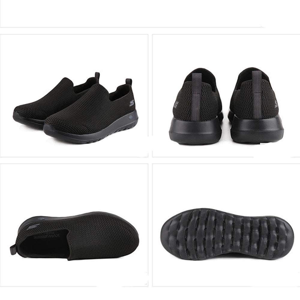 SKECHERS kasual sepatu casual sepatu pria hitam  slip on cowok  rajut pria shoes