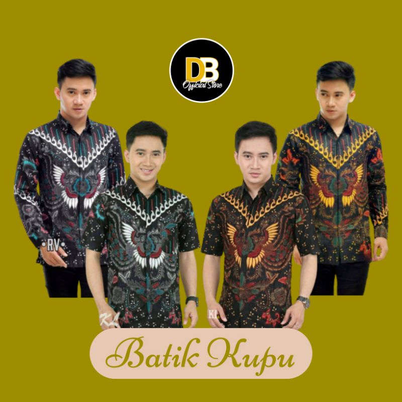 Promo Baju Batik Pria Motif Kupu M L XL XXL Lengan Panjang dan Pendek / Kemeja Batik Casual Pekalongan Murah Viral