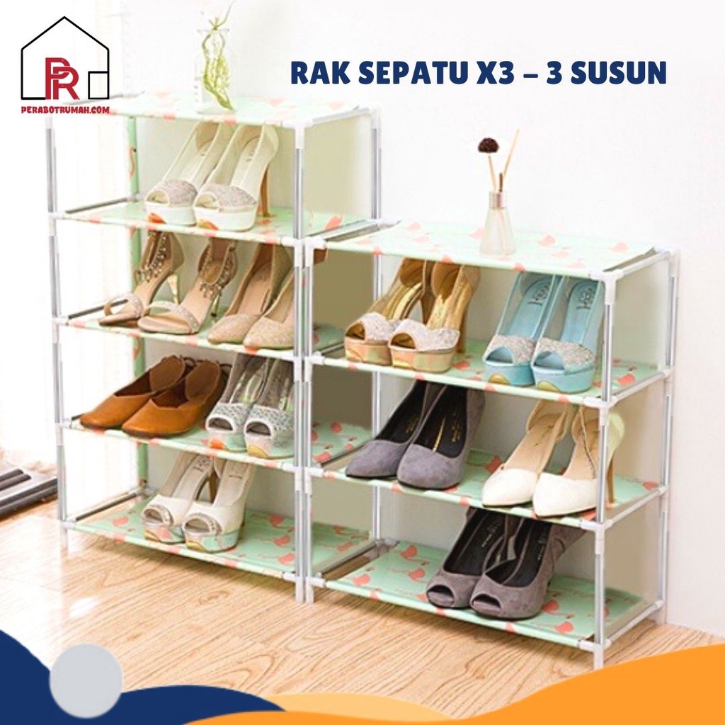 Rak Sepatu Minimalis Stainless - LB / Rak Buku Mainan Serbaguna Kamar Aesthetic / Rak Susun