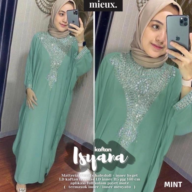 PROMO MURAH L884 KAFTAN ISYANA kaftan jumbo motif payet original mieux kaftan lebaran kaftan pesta ㊛