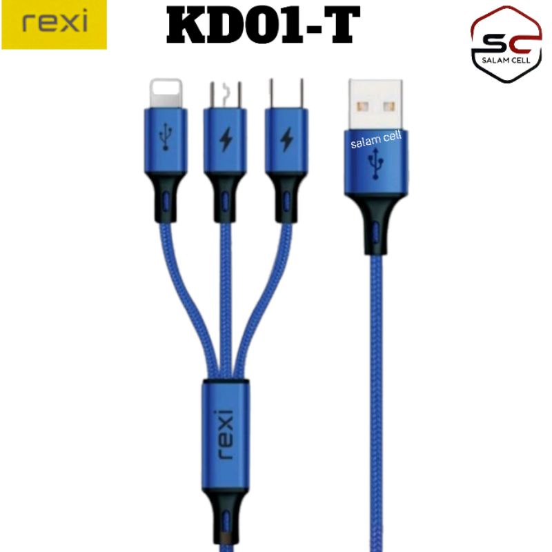 Kabel Data iPhone Micro Type C Rexi KD01-T Original Garansi Resmi