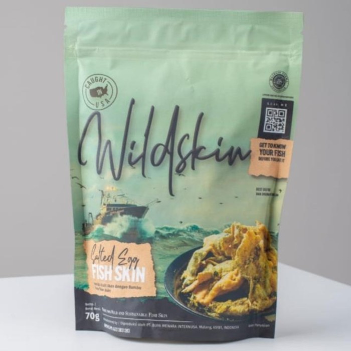 

+%+%+%] Fish Skin Salted Egg - Wild Skin Keripik Kulit Ikan Bumbu Telur Asin