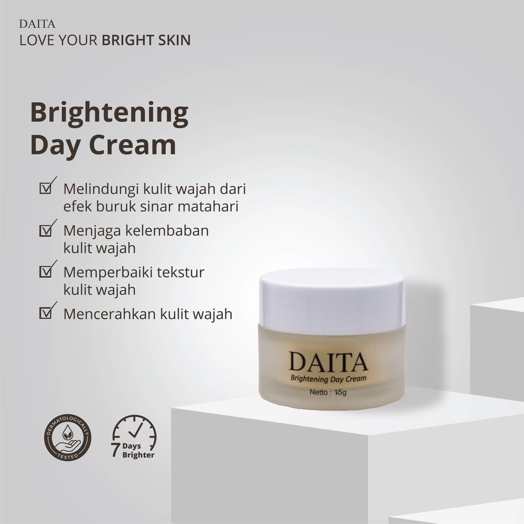 Daita skincare original cosmetic brightening paket facial foam day cream night cream glowing whitening bpom ampuh putih cepat dalam 7 hari