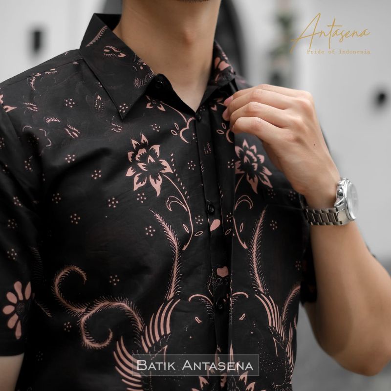 BATIK PRIA PREMIUM SLIMFIT ll MAHKOTA HITAM