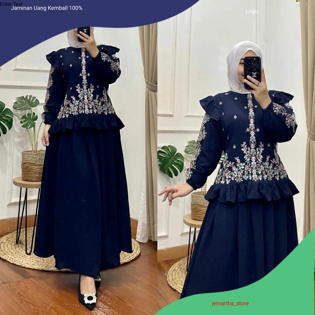 ANNA SET ROK Setelan Wanita Rok Tunik One Set Terbaru 2023 / Baju Wanita Muslim