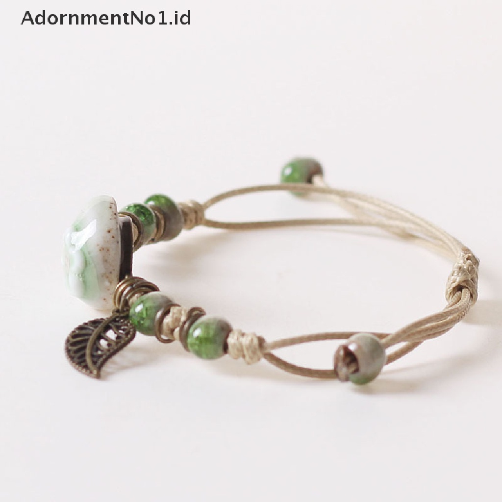 [AdornmentNo1] Seri Hutan Tembikar Liontin Tangan-kneaded Keramik Adjustable DIY Gelang Hadiah [ID]