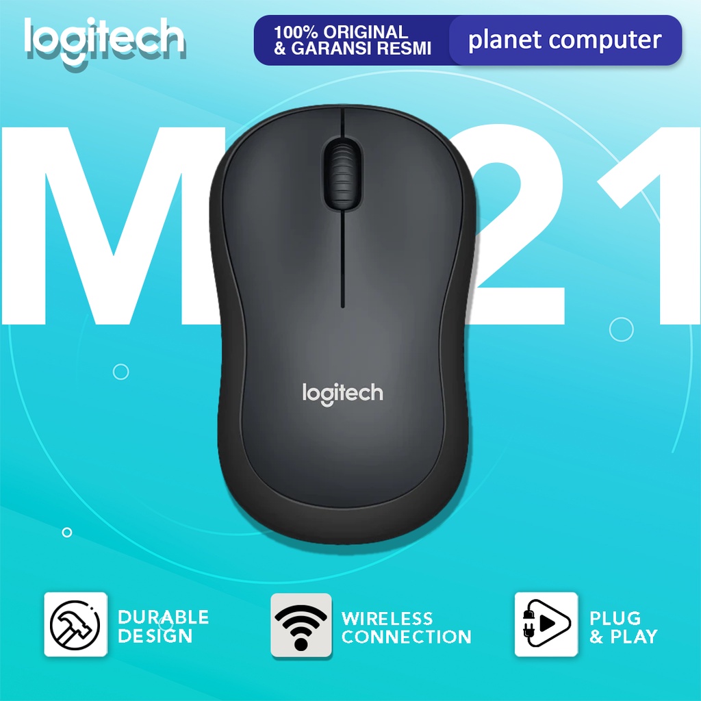 Mouse Wireless Logitech M221 Silent 1000 Dpi ORI RESMI