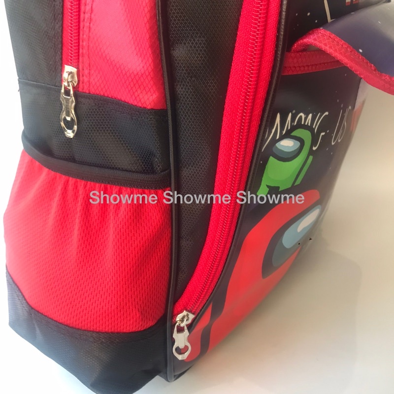 SHOWME TAS RANSEL ANAK SEKOLAH TK 14inci  KARAKTER LAKI   3 RUANG - KUALITAS PREMIUM - AMONG US ONLINE GAME