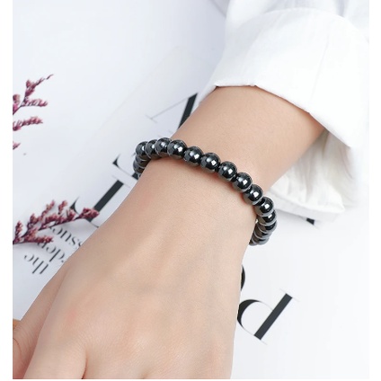 Gelang Batu Dustin Dastin Silver dan Hitam Black Onyx Untuk Pria Wanita