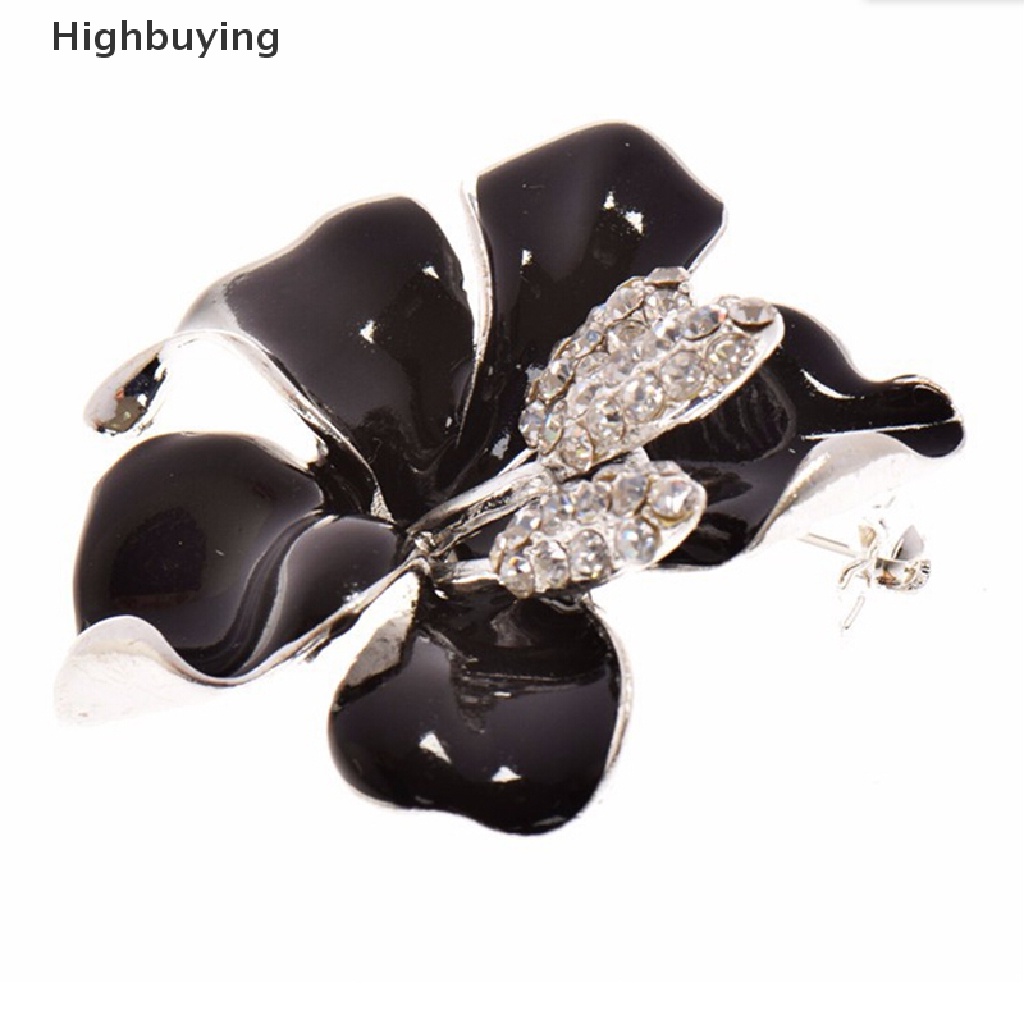 Hbid Fashion Wanita Pesona Enamel Bros Berlian Imitasi Kristal Lily Bunga Bros Pin Glory