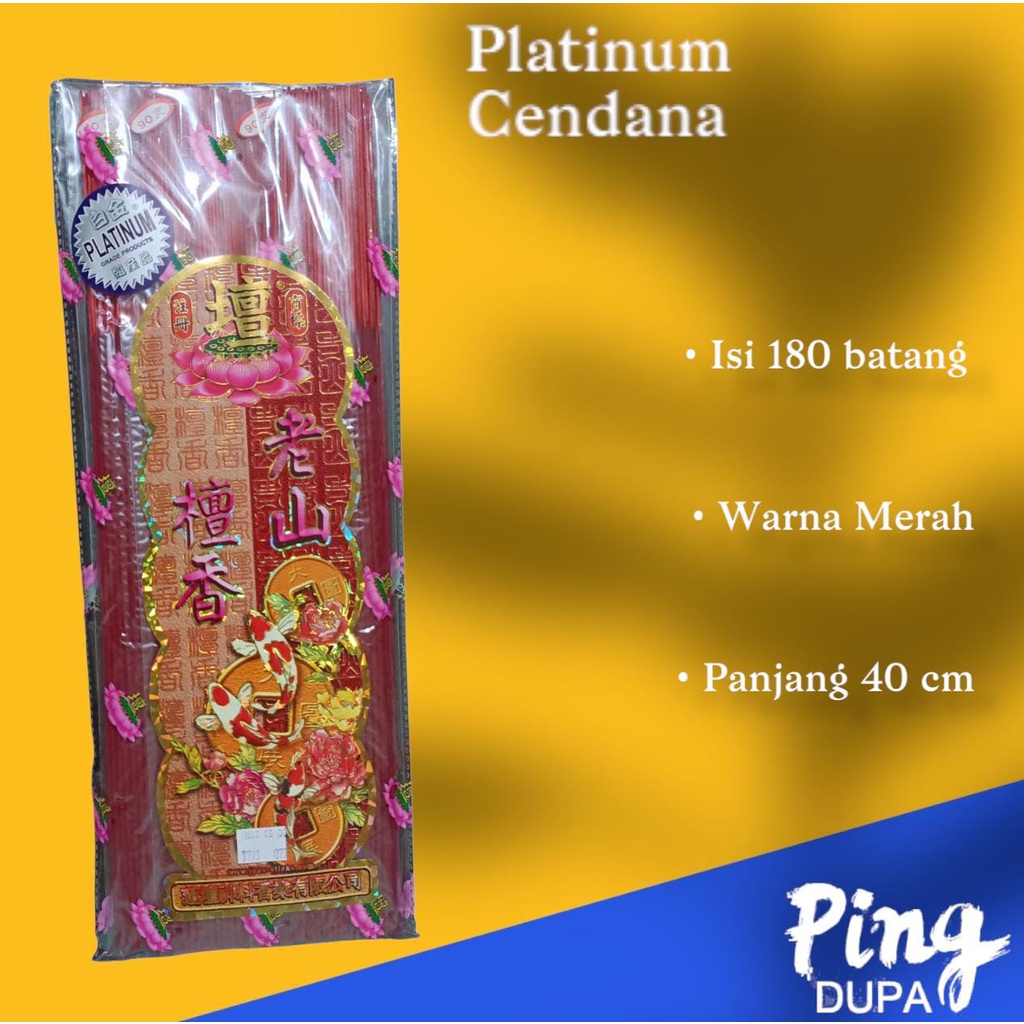 Dupa Hio Platinum Cendana Kualitas Import Isi 180 Batang Merah