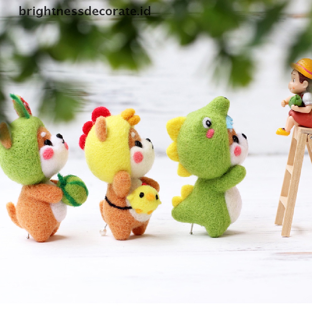 [Birth] Kartun Boneka Wol Felt Poked Felt Craft DIY Set Bahan Non Jadi [ID]