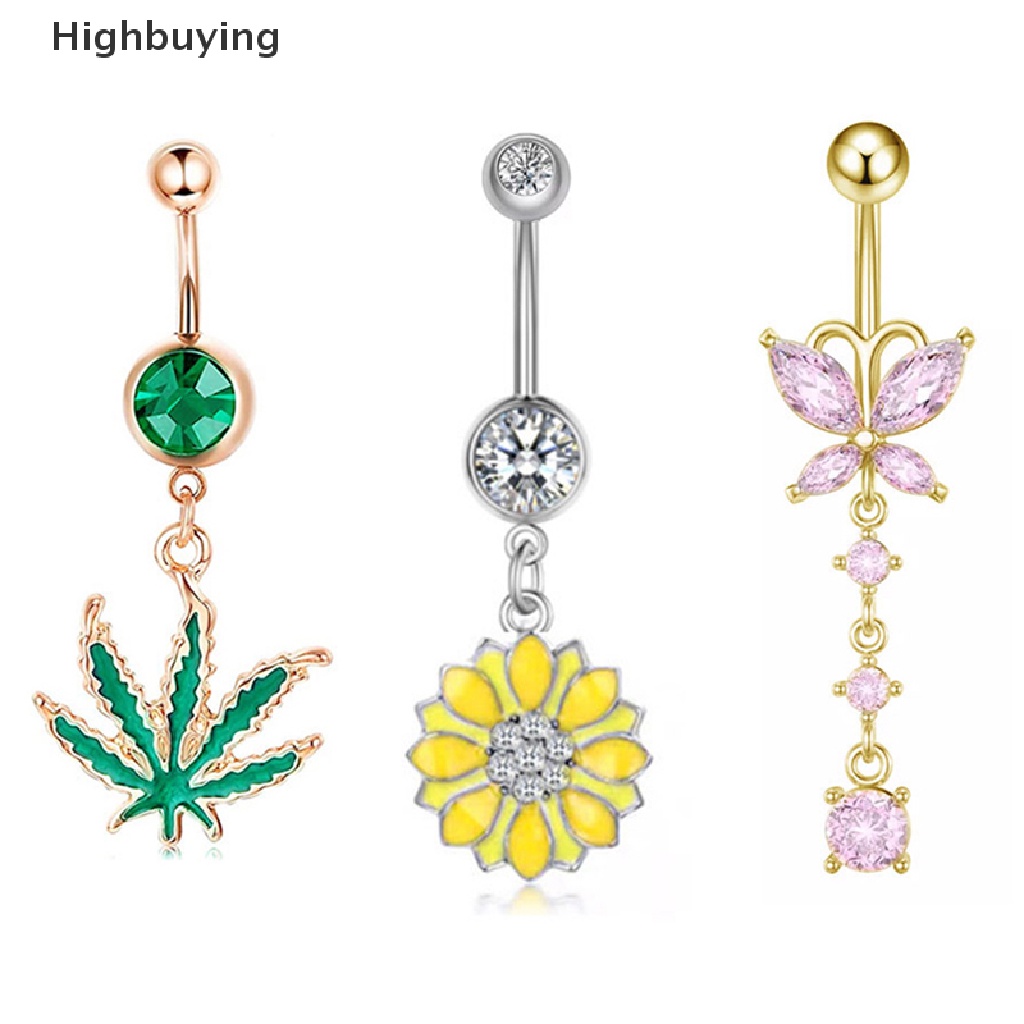 Hbid 1Pcs Snake Belly Button Ring Zircon Panjang Menjuntai Cincin Pusar Wanita Perhiasan Perut Body Belly Ring Glory