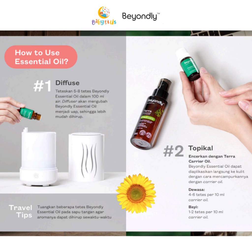 Beyondly Essential Oil - Meningkatkan Konsenstrasi Belajar Bekerja / Energy Booster Olahraga - Minyak Aromaterapi / Minyak Esensial