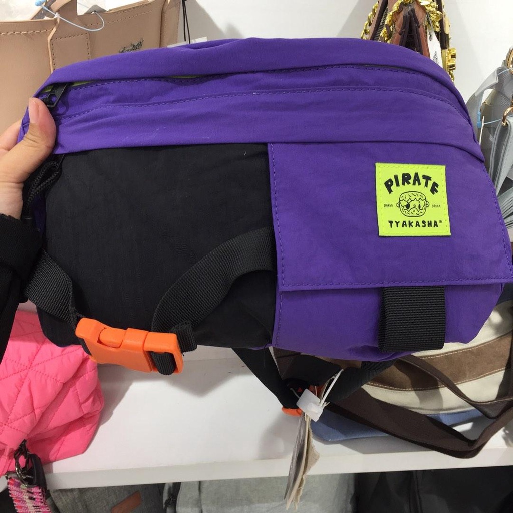 Tas Pinggang Unisex Pria Ungu Violet Neon Orange Modern Trendy 2022 Fluorescent Purple ASOS Style Ja