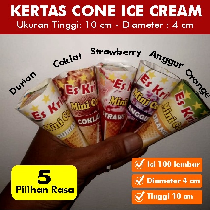 Kertas Cone Ice Cream Kertas Cone Waffle Kertas Cone Es Krim Bungkus Es Krim Cone Kemasan Es Krim Co