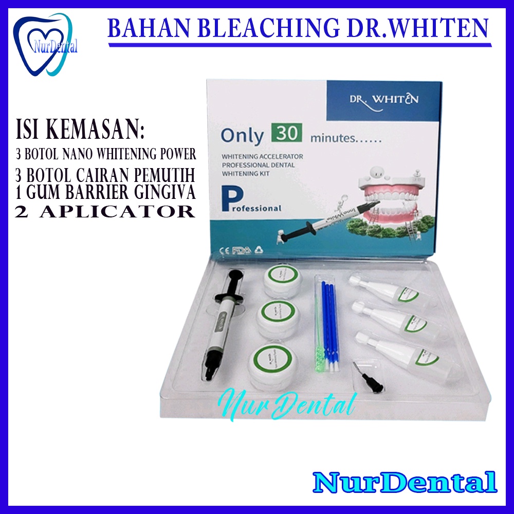 Bahan bleaching whitening kit pemutih gigi Dr whiten