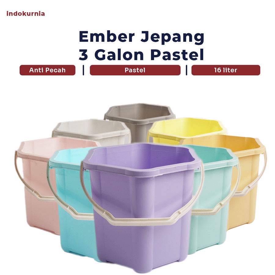 IK - EMBER PLASTIK GAGANG SEGI 6 PASTEL EMBER JEPANG 3 GALON TERMURAH