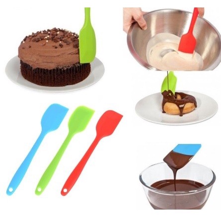 

:=:=:=:=] Spatula Silikon sendok kue Tahan Panas Anti Lengket Mengaduk Adonan
