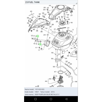 grommet karet dudukan tanki tengki R25 1wd bs71 2016 sampe 2019 ori