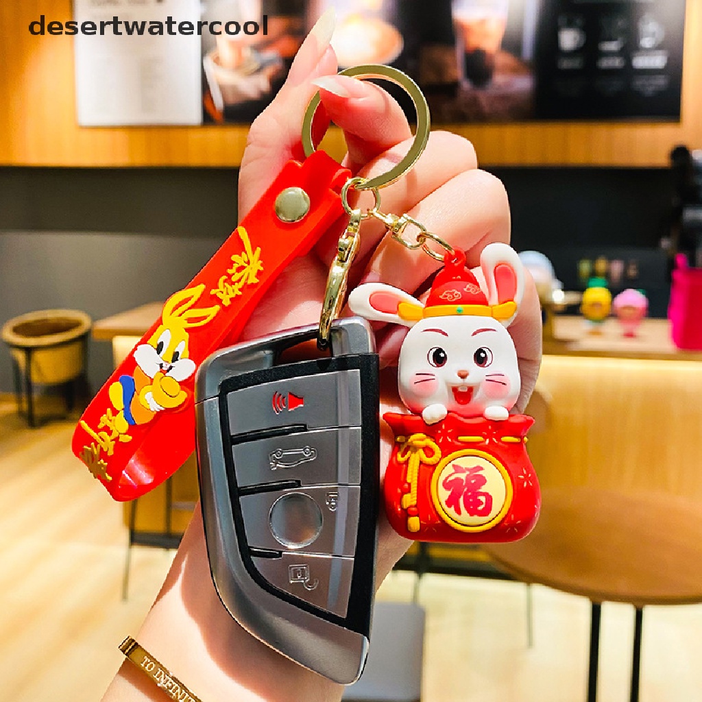 Deid Gantungan Kunci Tahun Baru2023Kunci Kelinci Lucu Bunny Hanging Aksesoris Dekorasi Zodiak Cina Hewan Key Chain Martijn