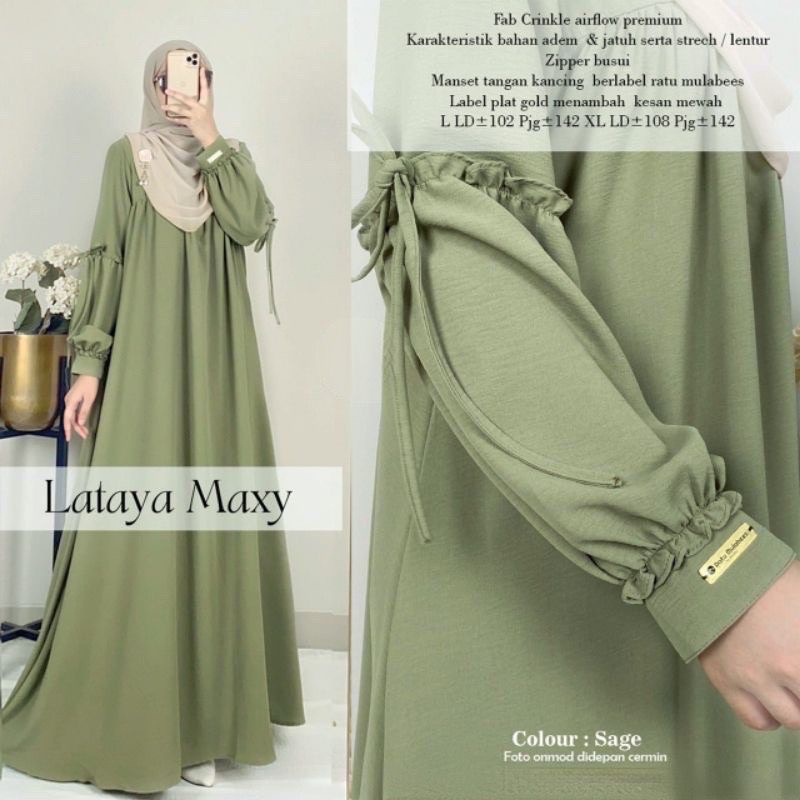 GAMIS LATAYA MAXY DRESS CRINKLE AIRFLOW BUSUI FRIENDLY / GAMIS CRINKLE VIRAL / GAMIS REMAJA / GAMIS CRINKLE LENGAN REMPEL