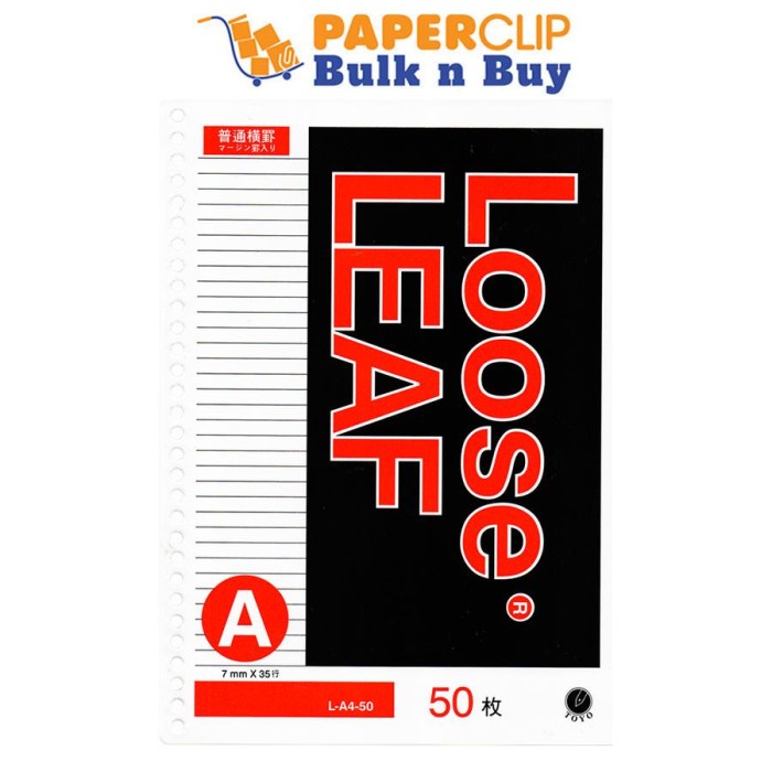 

Kertas Loose Leaf A4 Toyo L-50 Garis