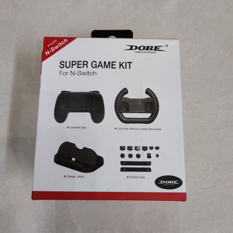 Super Game Kit Controller Grip Charge Stand Wheel Rubber Plug Joycon Joy Con Nintendo Switch DOBE TNS-876