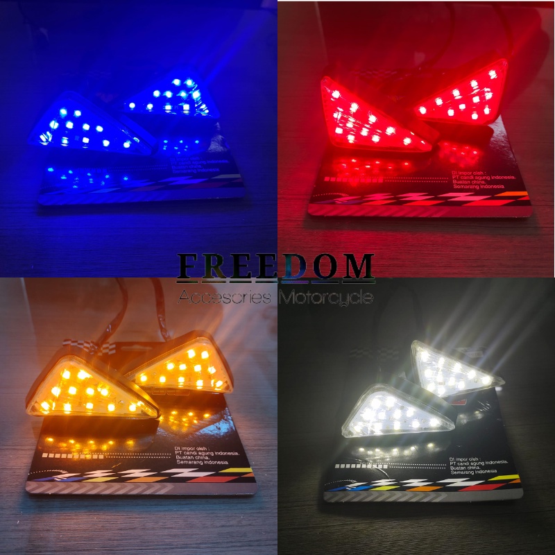 Lampu Sen Sein Tempel Universal Motor variasi  LED model segitiga Fairing Vixion old R15 V3 Cbr150r 