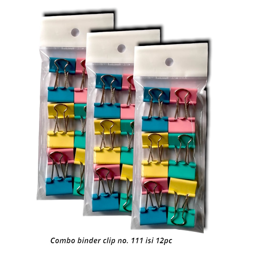 

KLIP PENJEPIT KERTAS KECIL WARNA NO. 111 COLOR BINDER CLIP ISI 12 PCS