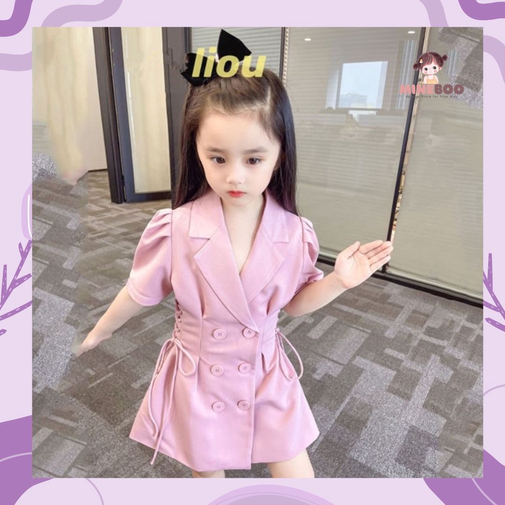 mineboo DRESS MINI BLAZER Dress gaun Anak Perempuan Import /Gaun Pesta Lengan Pendek Rok Mewah Untuk Usia 1tahun 2tahun 3tahun 4tahun 5tahun