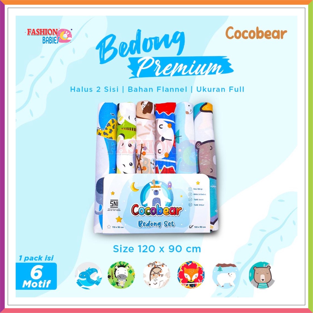 COCO BEAR | BEDONG MOTIF PREMIUM COCO BEAR FLANEL PREMIUM UKURAN 70/90/110/120 ECER