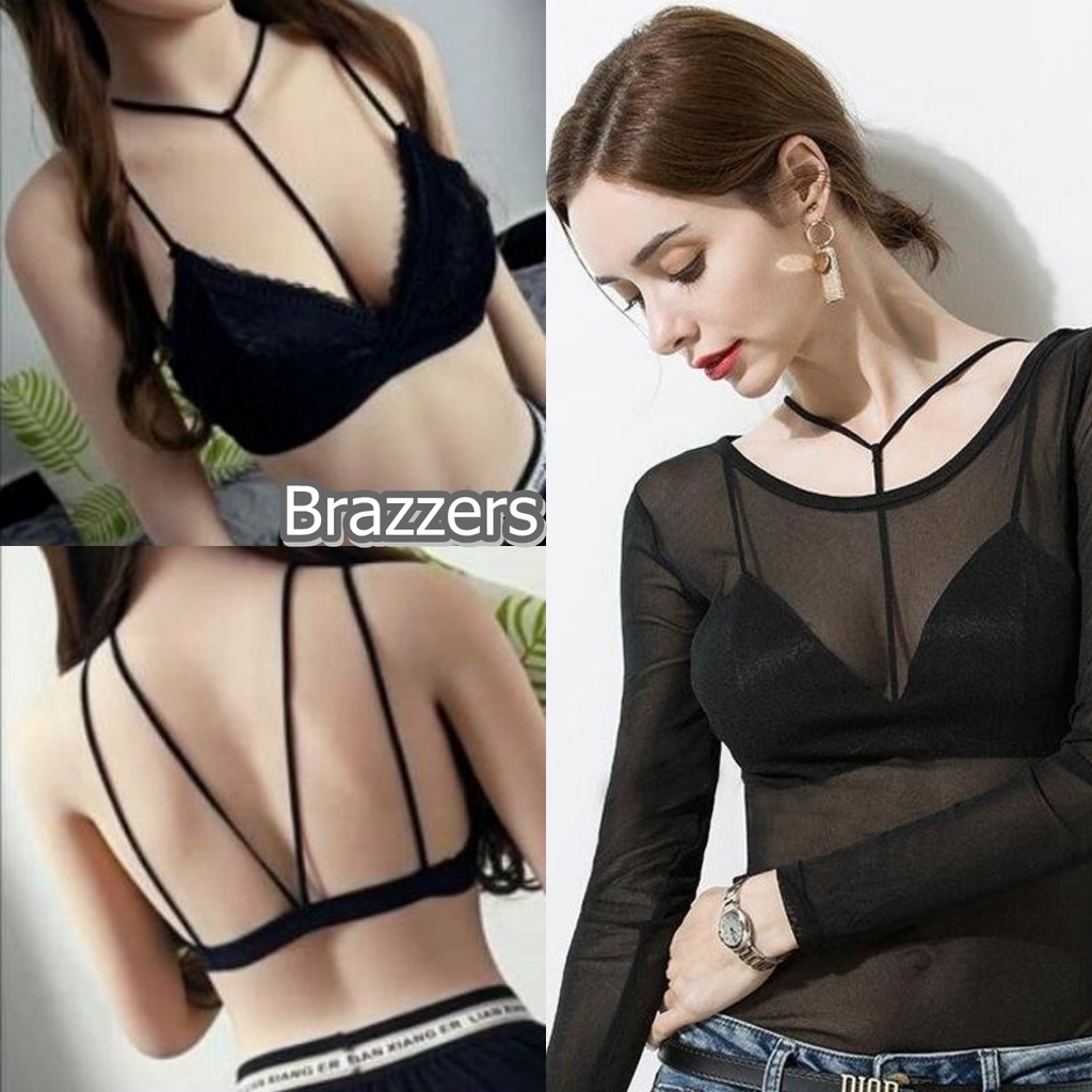 Bralette Lace Bra Beha Tali Leher Brukat Ukuran Size 32 34 36 Cocok Untuk Pakai Baju Olahraga Senam 