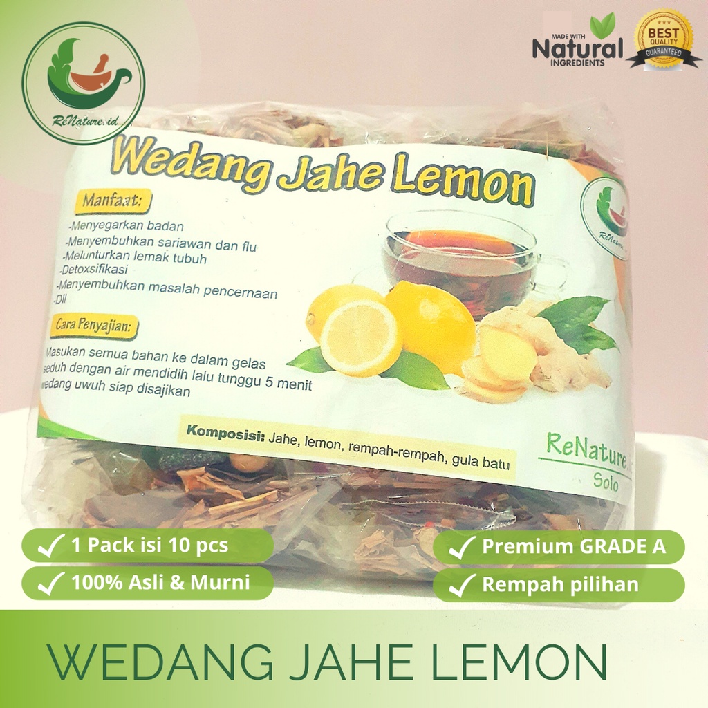 

WEDANG REMPAH JAHE LEMON 1 PACK / UWUH EMPON RENATUREID