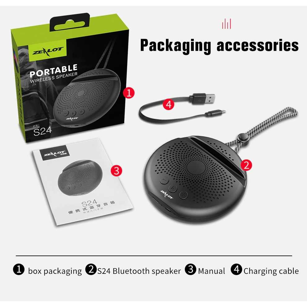 Zealot Speaker Portable Bluetooth V5.0 - S24