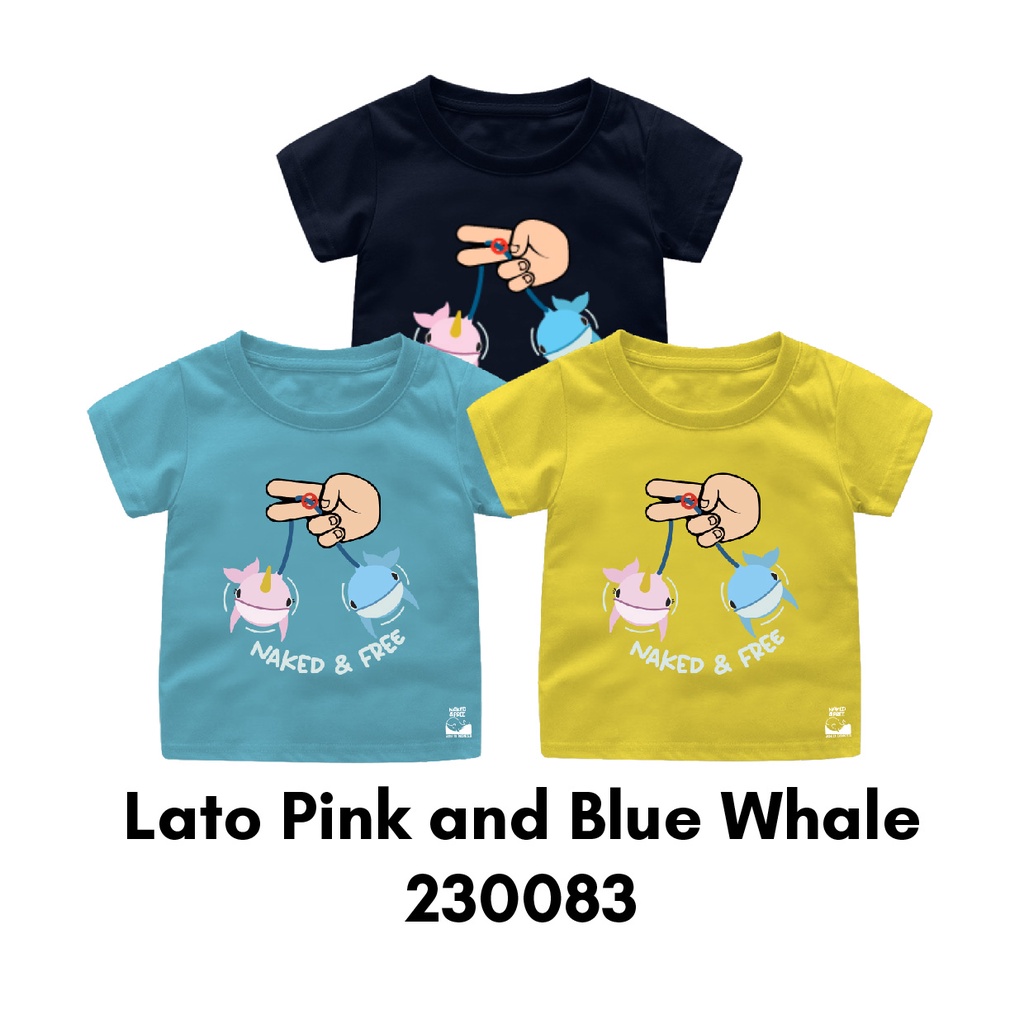 Baju Kaos NAF Lato-lato Tema Red Whale Ready Bayi sampai Bigsize Bahan Katun Combed 30s