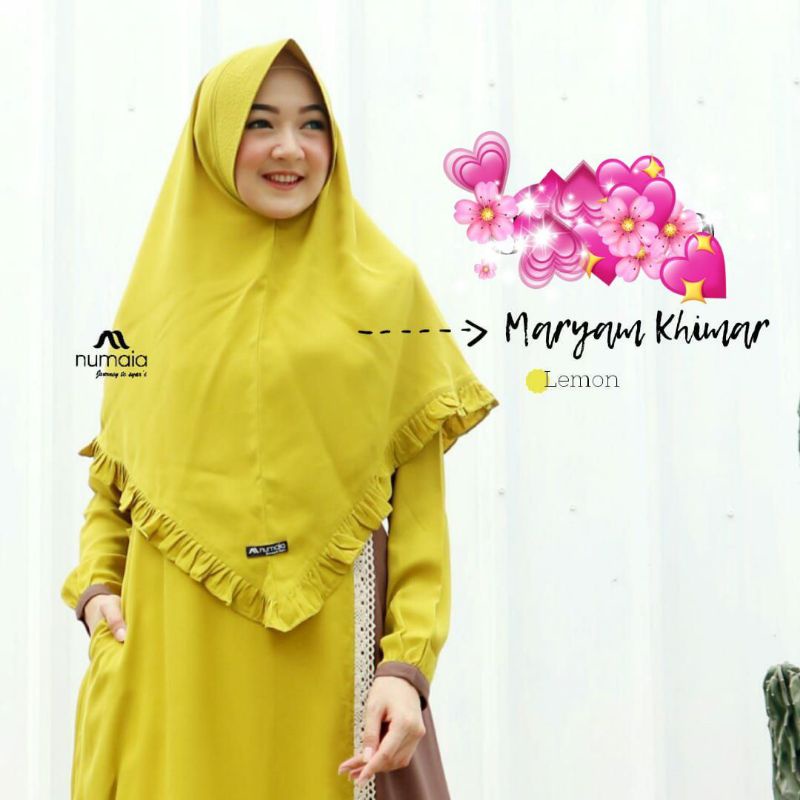 Maryam Khimar Warna Lime brand NUMAIA