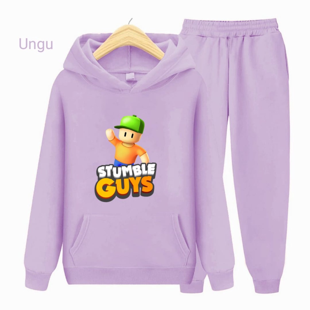 Hzl_outfit Setelan Sweater Anak Hello Stumble/ Setelan Hoodie Anak Anak S.M.XL