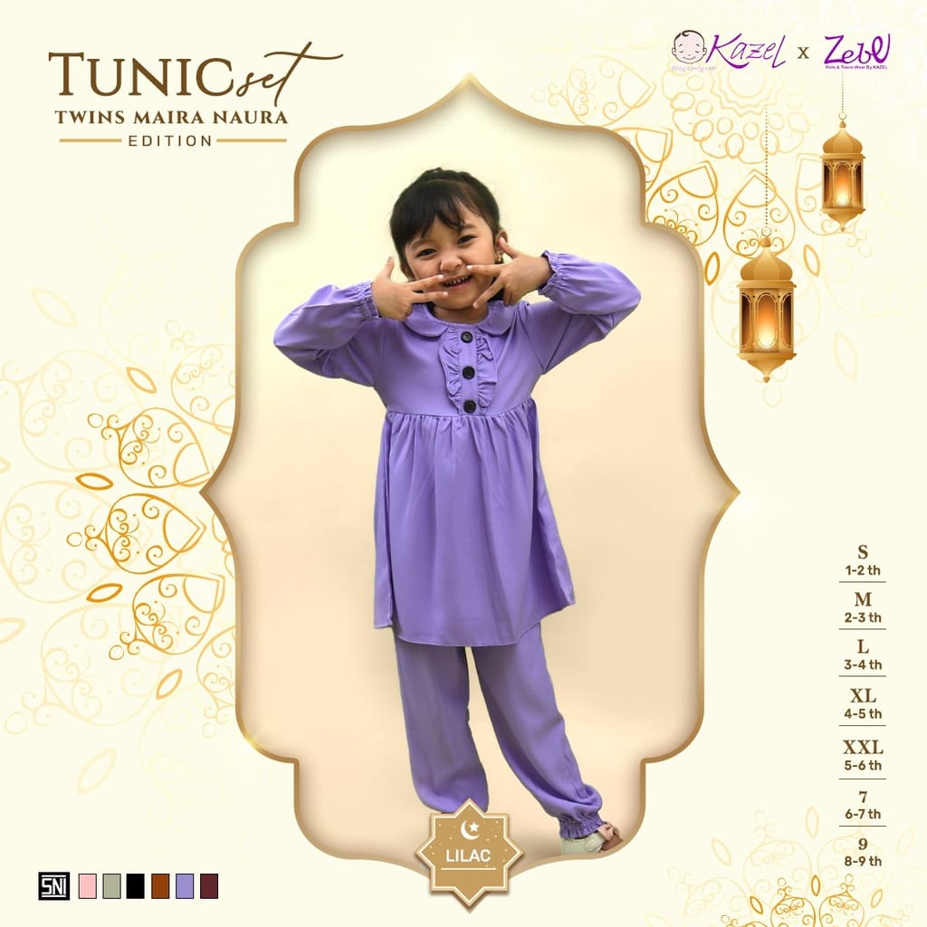 Kazel Zebe Tunic Set 1-9 th Twins Maira Naura - WARNA RANDOM