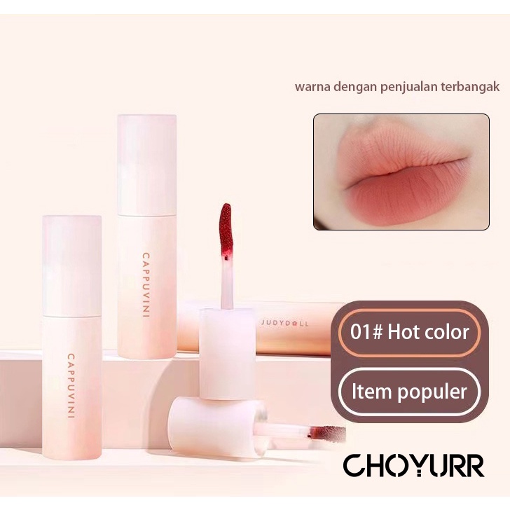 【COD】Cappuvini Lip Cream Matte Velvet Lipstik Tahan Lama Dan Anti Air Lipstik Kosmetik bibir Lipstik Makeup Matte Soft Mist Lasting  Makeup Bibir-CH