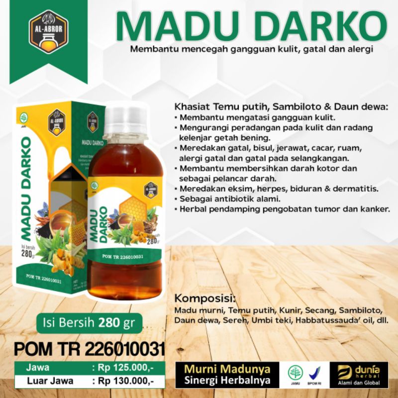 

(BPOM) DARKO Madu untuk Gangguan Kulit, Gatal, dan Alergi