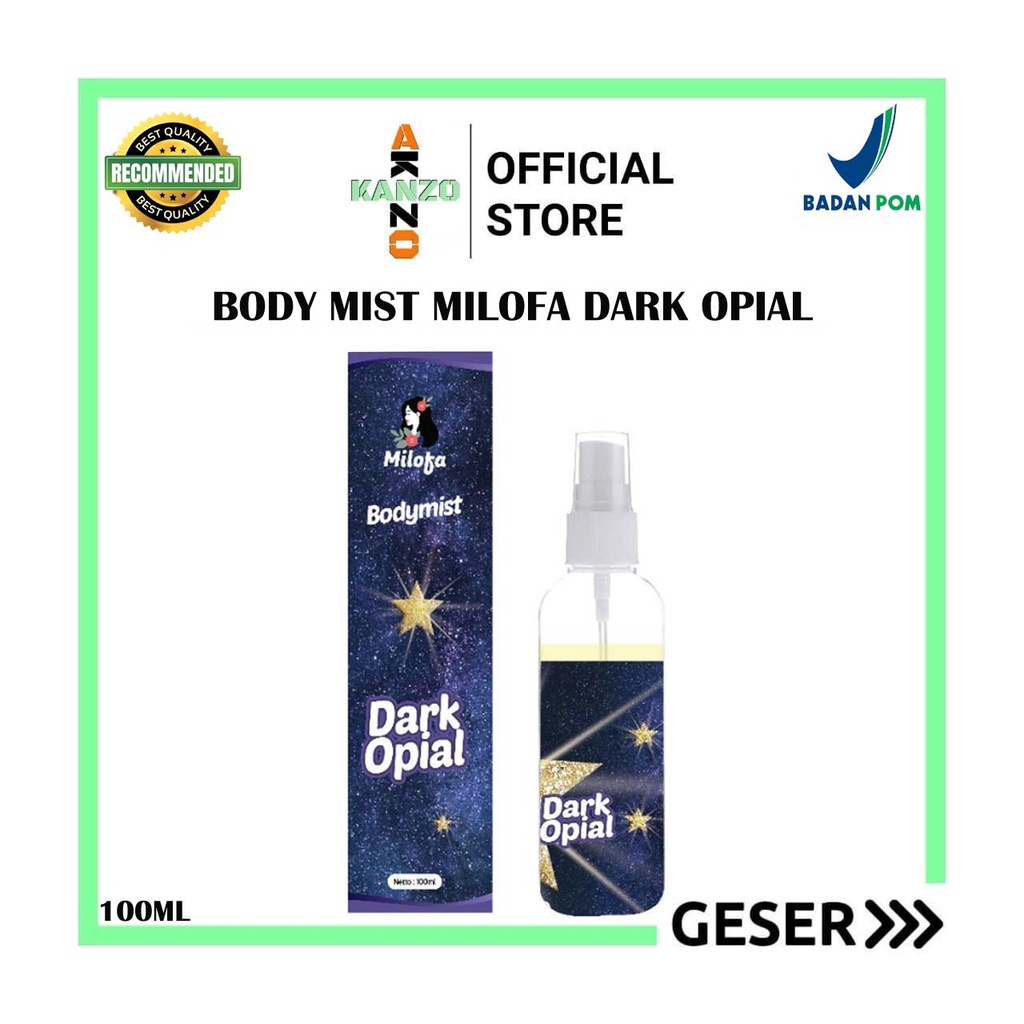 Kanzo - [BPOM] Parfum Body Mist Milofa Dark Opial 100ml / Body Mist Dark Opial 100ml / Parfum Dark Opial 100ml Unisex